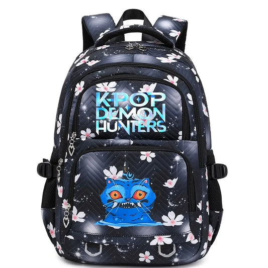 KPop Demon Hunters Backpack – Cat Derpy Print Cartoon School Bag