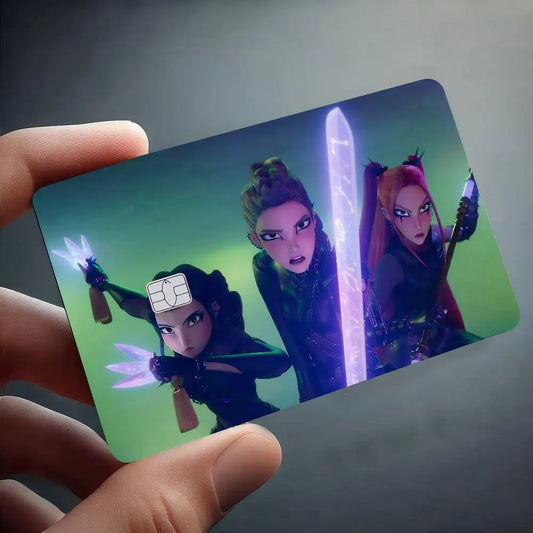 KPop Demon Hunters 2025 Card Stickers – Anime Matte Skin for Cards