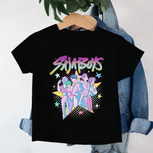 Trendy 2025 Anime KPop Demon Hunters Saja Boys T-shirt for Kids