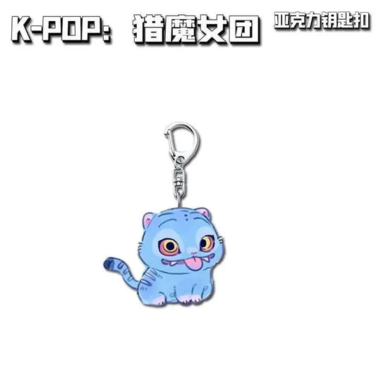 K-Pop Demon Hunters Huntrix Saja Boys Derpy Tiger Keychains