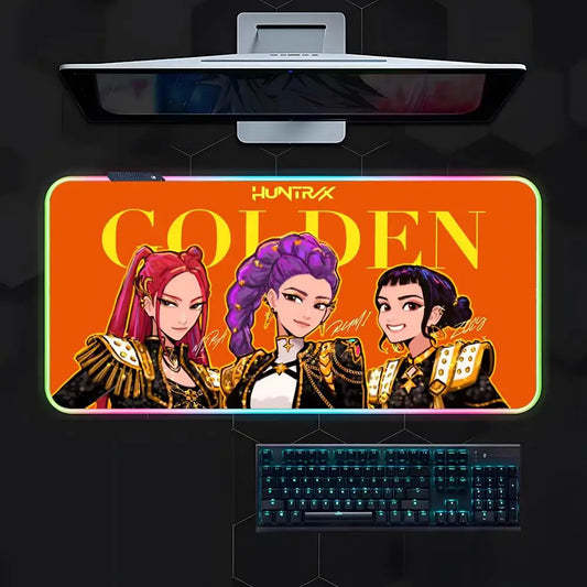 Illuminate Your Gaming Space with the Funny KPop D-Demon H-Hunters RGB Mouse Pad