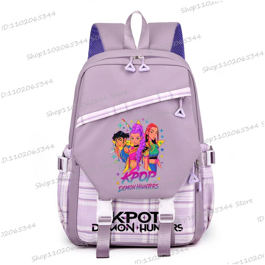 Stylish and Spacious Hip Hop KPop Demon Hunters School Backpack