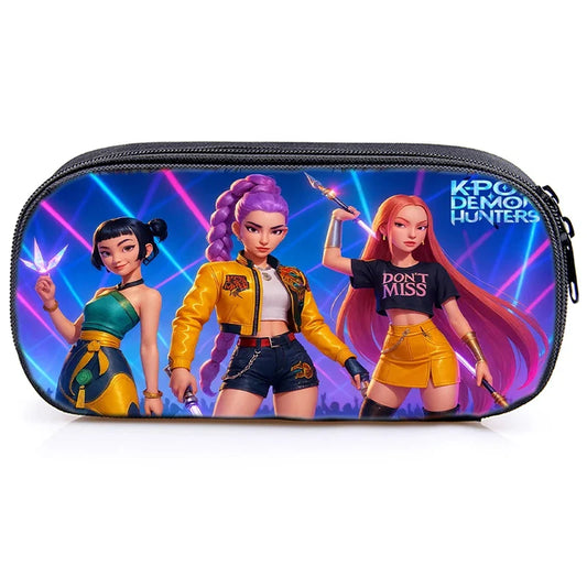 Cute Kpop Demon Hunters Huntrix Pencil Case – Stylish &amp; Functional