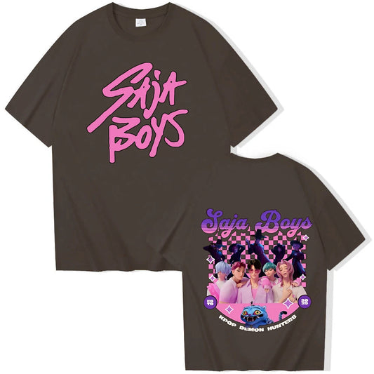 KPop Demon Hunters Saja Boys T-shirt Harajuku O-neck Casual Shirt Gift