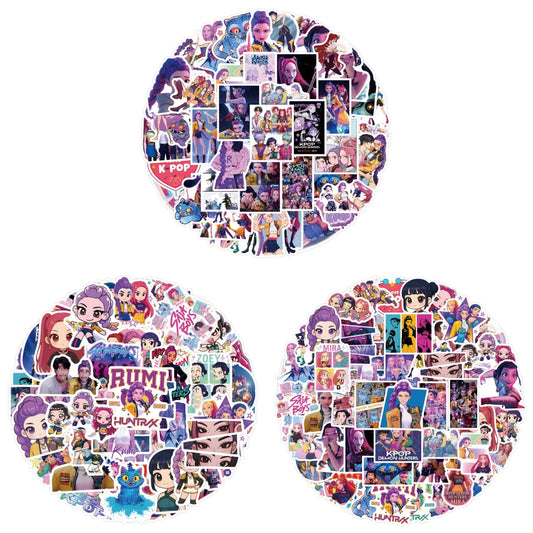 3PCS Set KPop Demon Hunters Anime Stickers – Vintage Waterproof Decals