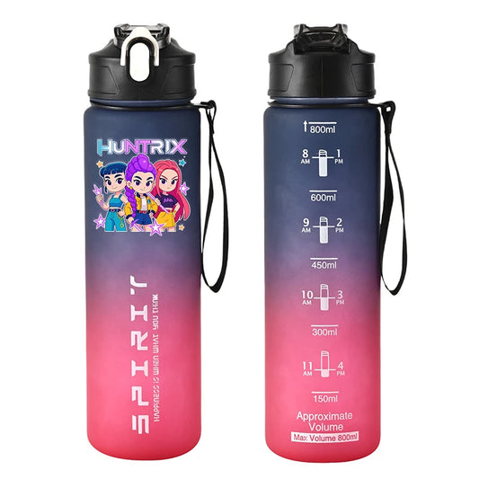 Kpop Demon Hunters 800ML Leak Proof Sports Water Bottle – Perfect for Travel &amp; Fitness