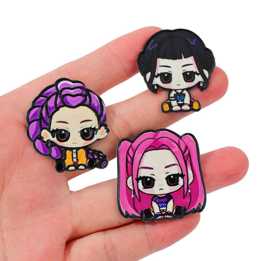 Cute Enamel Pins Set – KPOP Demon Hunters Cartoon Brooches