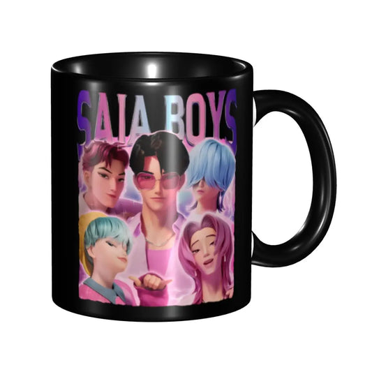 Saja Boys Gril Dinner Kawaii Kpop Demon Hunters Huntrix Coffee Mugs