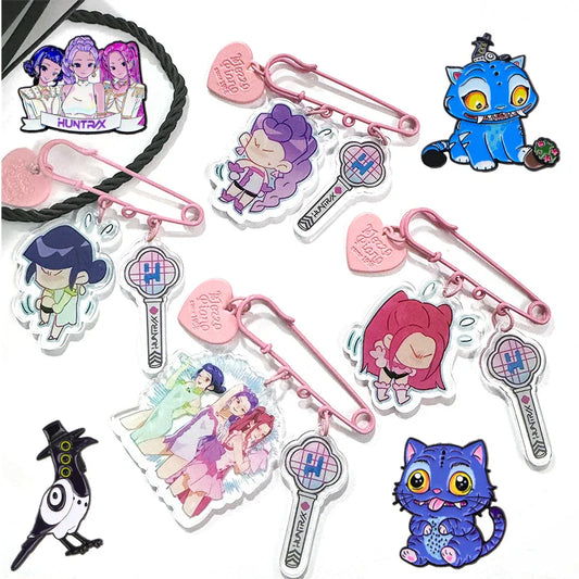 Kpop Demon Hunters Huntrix Brooches – Stylish Pins for Music Fans