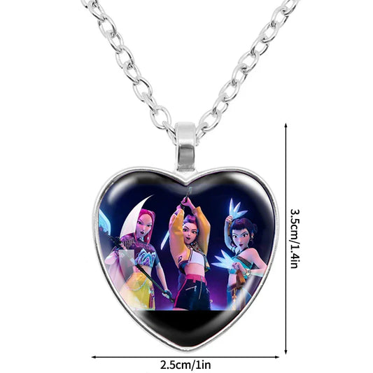 Kpop Demon Hunter Necklace – Huntrix Anime Movie Jewelry for Fans