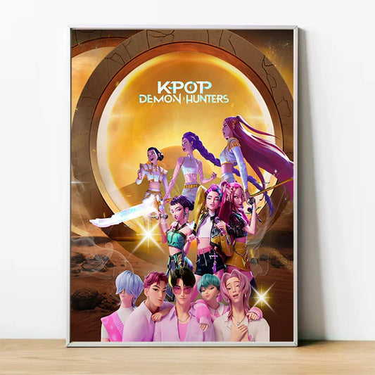 Anime K-Pop Demon Hunters Poster – Canvas Wall Art for Home Decor Enthusiasts