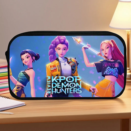 Stylish and Functional Demon Hunters Cartoon Pencil Case for Women and Girls