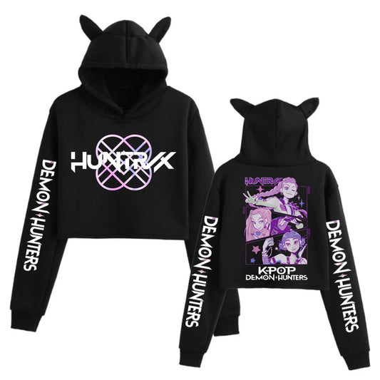 KPop Demon Hunters Crop Top Hoodie
