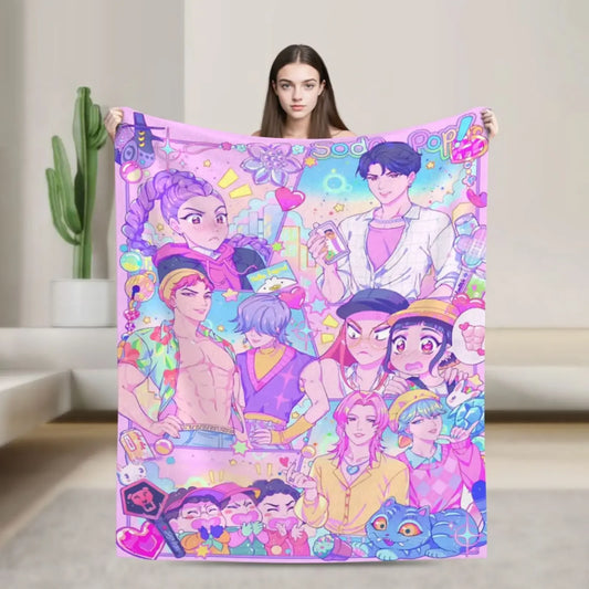 Cozy Up with K-Pop Group Demon Hunters Flannel Blanket