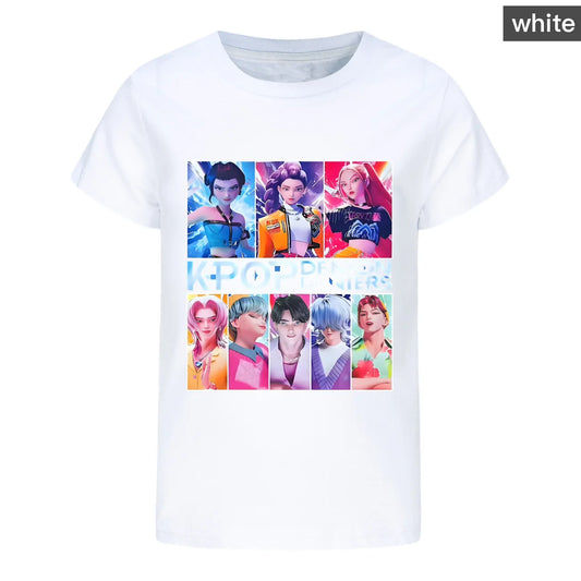 Kids Clothes KPop Demon Hunters Saja Boys Soft Cotton T-Shirt