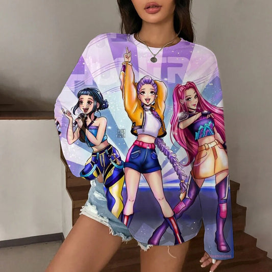 2025 Hot Sale Kpop Anime long-sleeved T-shirt Autumn Woman Daily Casual T-shirt Long Sleeve T-shirt Urban Fashion Demon Hunter T