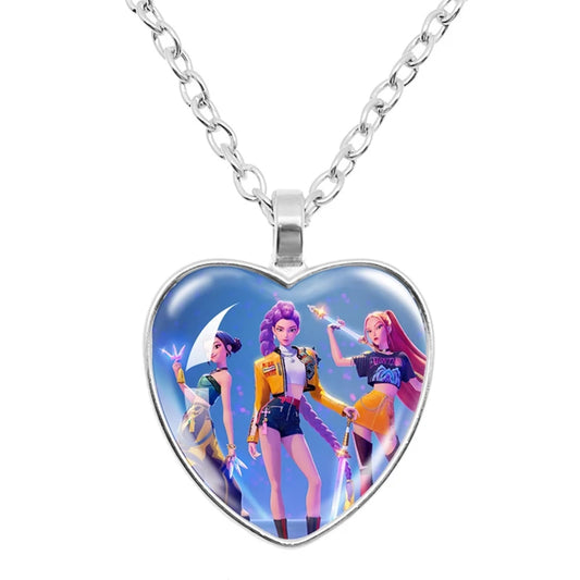 Kpop Demon Hunter Keychains &amp; Heart Necklace – Perfect Party Favors &amp; Gifts
