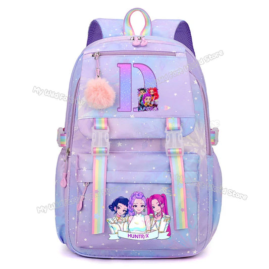 KPop Demon Hunters A–Z Print Purple Backpack