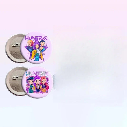 Kpop Demon Hunters Button Pin – Creative Cartoon Brooch for Fans