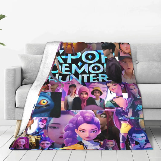 Huntrix Zoey Rumi Mira Blanket Cover – Cozy KPop Demon Hunters Throw