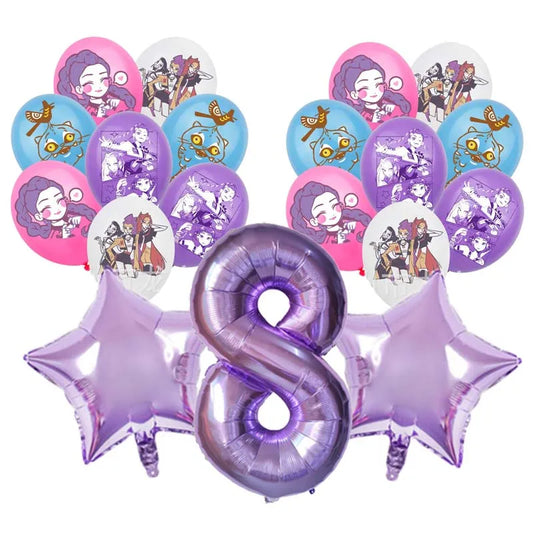 Kpop Demon Hunters Balloon Decoration Set – Perfect for Kids' Parties