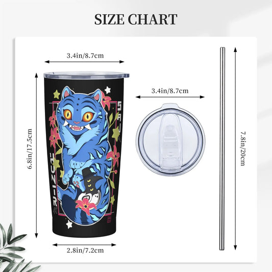 KPop Demon Hunters Blue Tiger Tumbler – Stylish Vacuum Insulated Cup