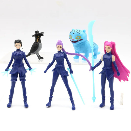 KPop Demon Hunters Figures Set – 5PCS Rumi, Mira, Zoey &amp; Tiger Statues