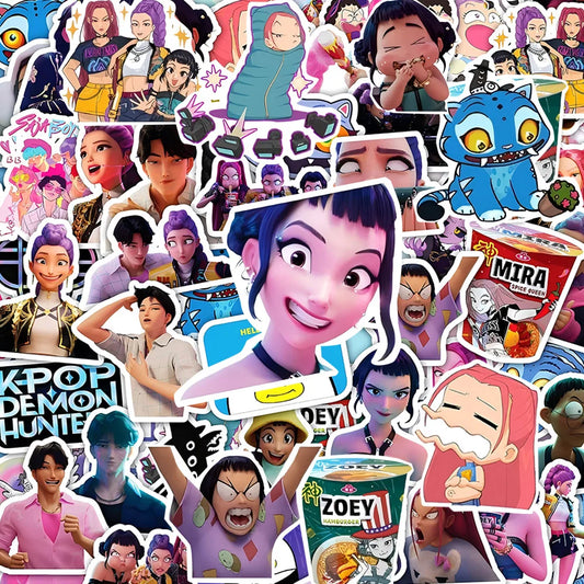 Vibrant Movie KPop Demon Hunters Stickers for DIY Enthusiasts