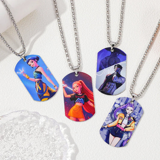 KPop Demon Hunters Stainless Steel Dog Tag Necklace