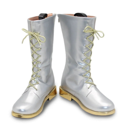 Zoey Cosplay Shoes – Golden-Black Boots for KPop Demon Hunters