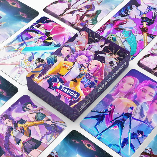 92PCS Anime KPop Demon Hunters Photo Card Stickers Collection